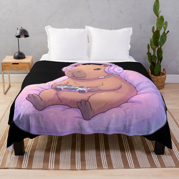 Item preview, Gamer Capybara Lofi Aesthetic Cozy Gaming Setup Headphones designed and sold by WorldShop17.