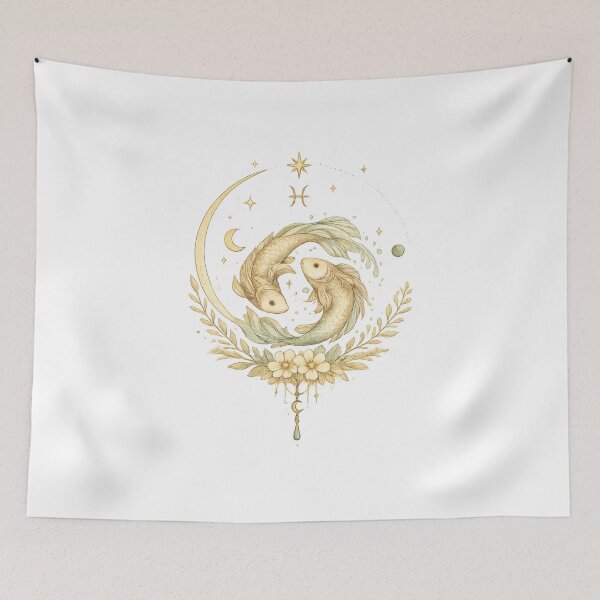 Item preview, Bohemian Pisces Zodiac Floral Design designed and sold by NucciCollective.