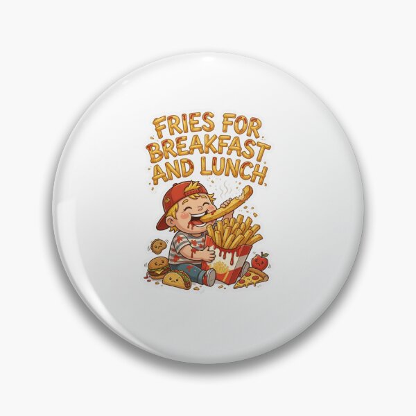 Item preview, Fries For Breakfast And Lunch Funny Food Sticker designed and sold by Imaginarium of Chaos falcon88 .