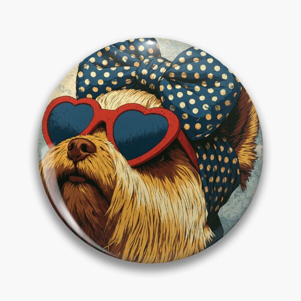 Item preview, yorkshire terrier wearing heart glasses designed and sold by TanyaLovus.