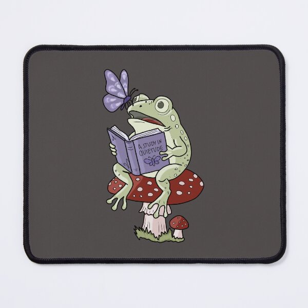 Item preview, Frog Reading Book on Mushroom Goblincore designed and sold by LeshanArt.