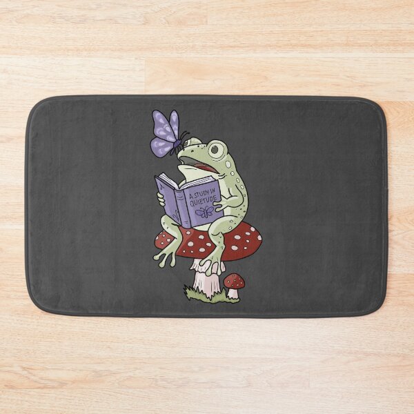 Item preview, Frog Reading Book on Mushroom Goblincore designed and sold by LeshanArt.