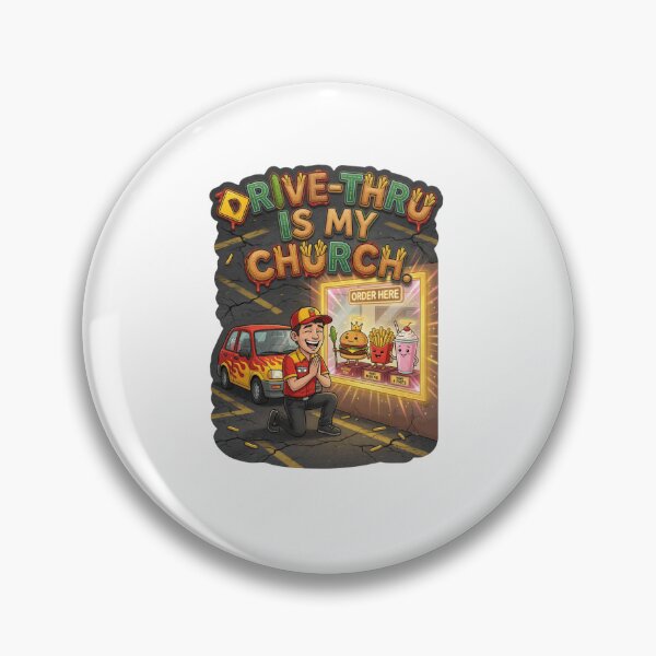 Item preview, Drive-Thru Is My Church Funny Fast Food Sticker designed and sold by Imaginarium of Chaos falcon88 .