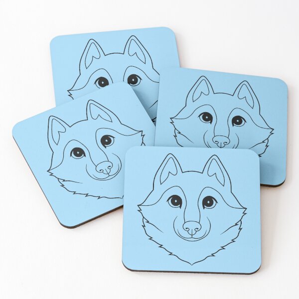 Item preview, Wolf Stamp Black Outlines designed and sold by Yarn Wolf Creations.