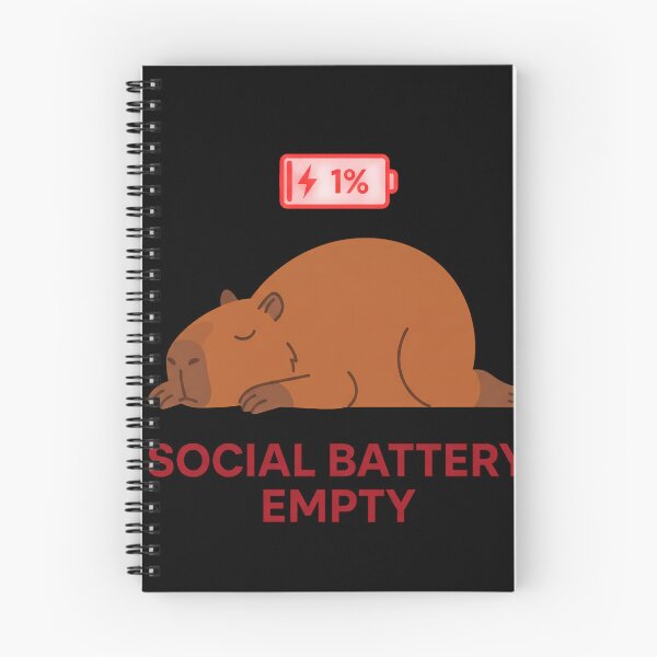 Item preview, .Social Battery Empty Exhausted Capybara Funny Introvert Humor designed and sold by WorldShop17.