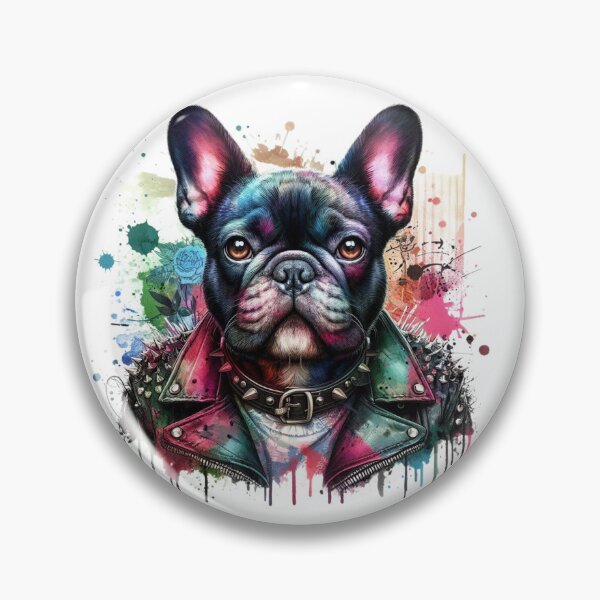 Item preview, French Bulldog in a colorful punk watercolor style designed and sold by Ginetta0815.