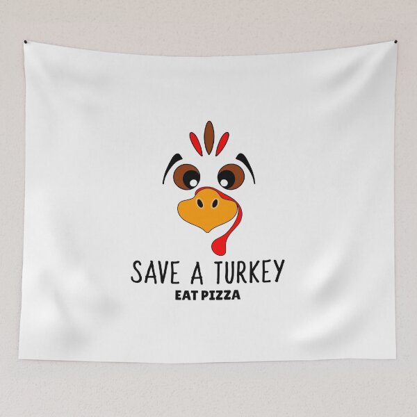 Item preview, Save A Turkey Eat Pizza Funny Turkey Face designed and sold by Sartoris Art.