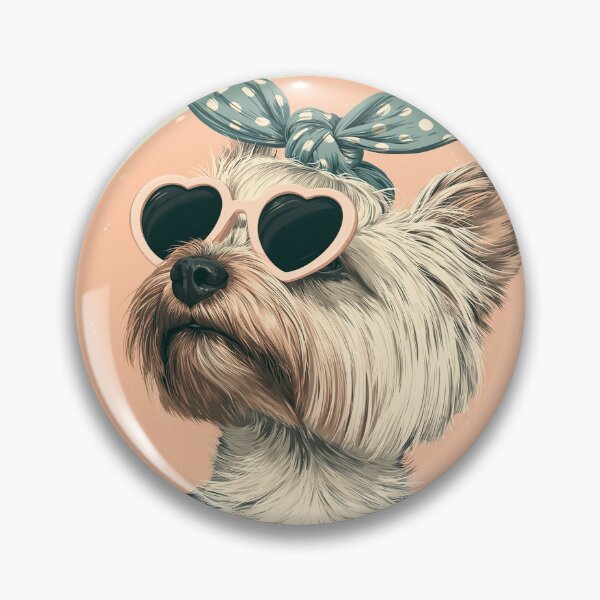 Item preview, yorkshire terrier wearing heart glasses designed and sold by TanyaLovus.