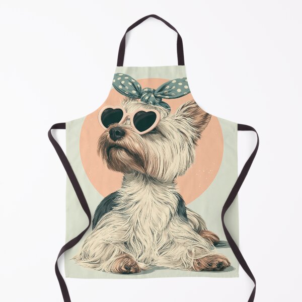 Item preview, yorkshire terrier wearing heart glasses designed and sold by TanyaLovus.