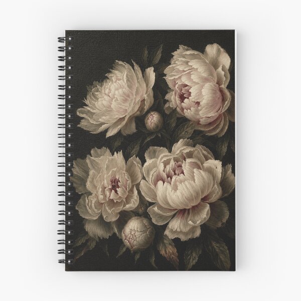 Item preview, Ivory Peonies on Black – Classical Botanical Oil Painting designed and sold by Monroe Field.