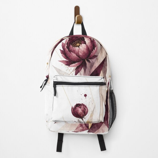 Item preview, Luxury Cubism Fashion Illustration. Peonies in red wine tones. designed and sold by NewtBoo.