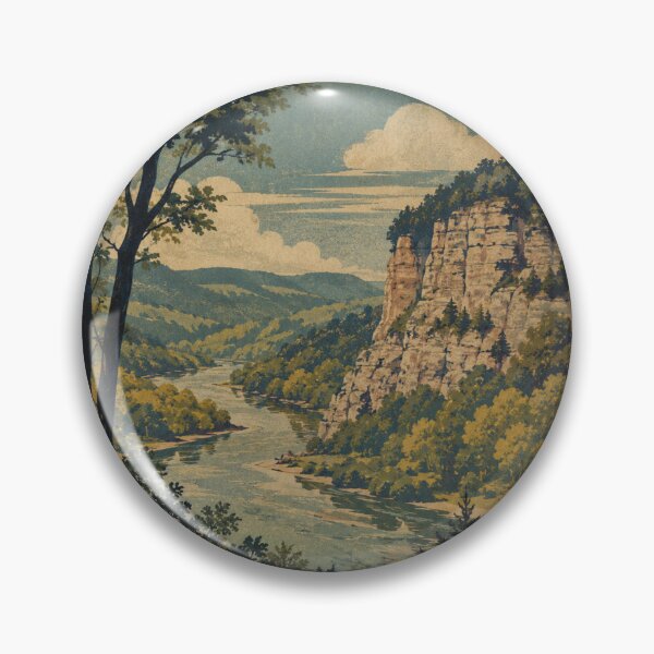 Artikelvorschau, Driftless Wisconsin Minnesota Bluffs Trees River Scene. entworfen und verkauft von BlueLineLAX.