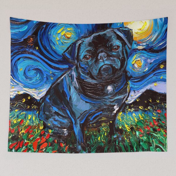 Item preview, Black Pug Night designed and sold by AjaTrier.