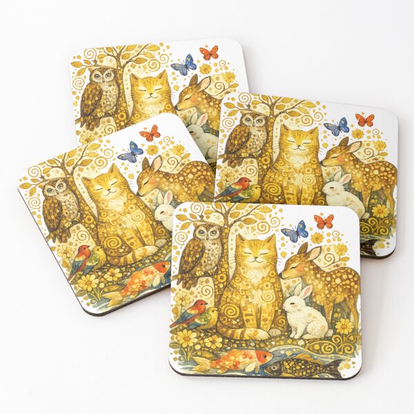 Item preview, Golden Woodland Animal Friends T-Shirt designed and sold by Santuário da Bicharada.