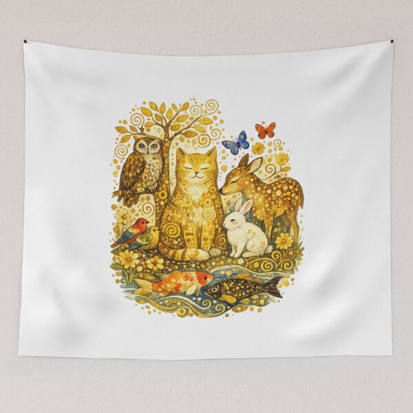 Item preview, Golden Woodland Animal Friends T-Shirt designed and sold by Santuário da Bicharada.