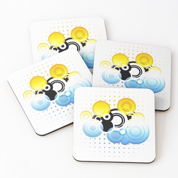 Item preview, Yellow and Blue Circles Cloud Frutiger Metro designed and sold by frutigerdesigns.