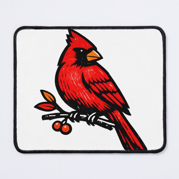 Item preview, Bold Red Cardinal on a Winter Berry Branch designed and sold by eignvalue.