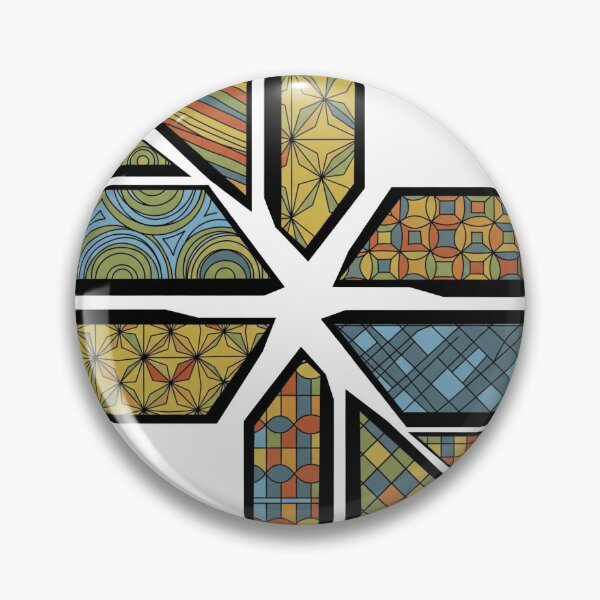 Item preview, Retro Mid-Century Modern Geometric Stained Glass Abstract Pattern designed and sold by Dzblack.