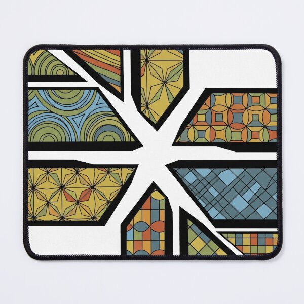 Item preview, Retro Mid-Century Modern Geometric Stained Glass Abstract Pattern designed and sold by Dzblack.