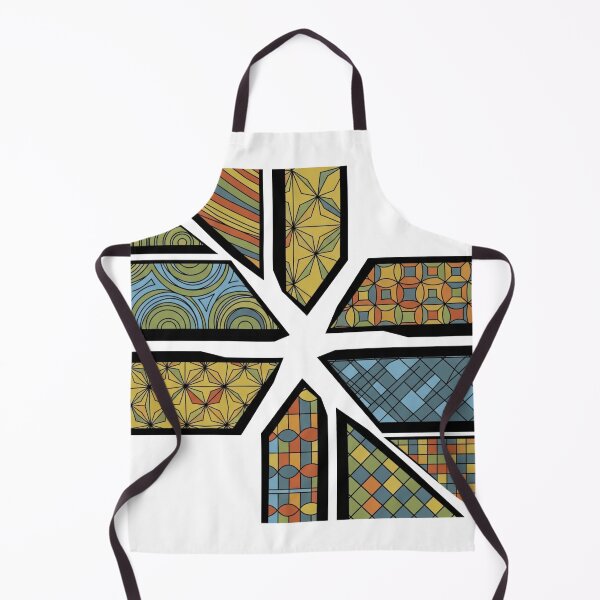 Item preview, Retro Mid-Century Modern Geometric Stained Glass Abstract Pattern designed and sold by Dzblack.