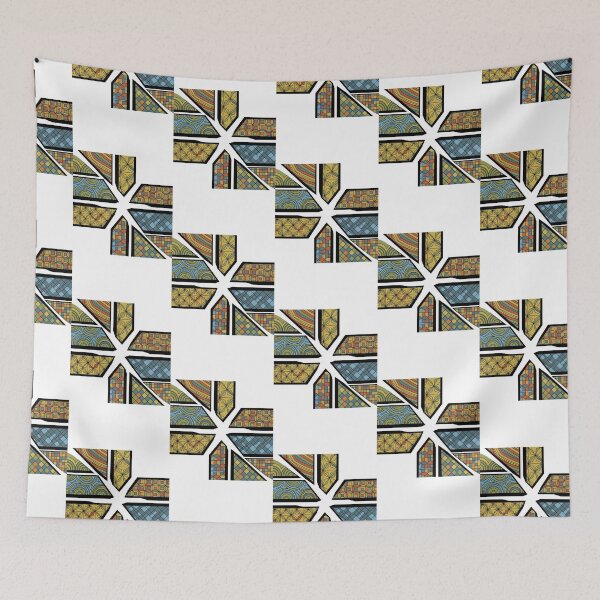 Item preview, Retro Mid-Century Modern Geometric Stained Glass Abstract Pattern designed and sold by Dzblack.