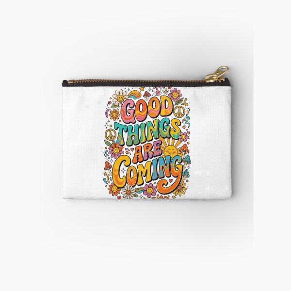 Item preview, Good Things Are Coming Psychedelic Retro Flower Power Quote designed and sold by CosmoMerchStore.