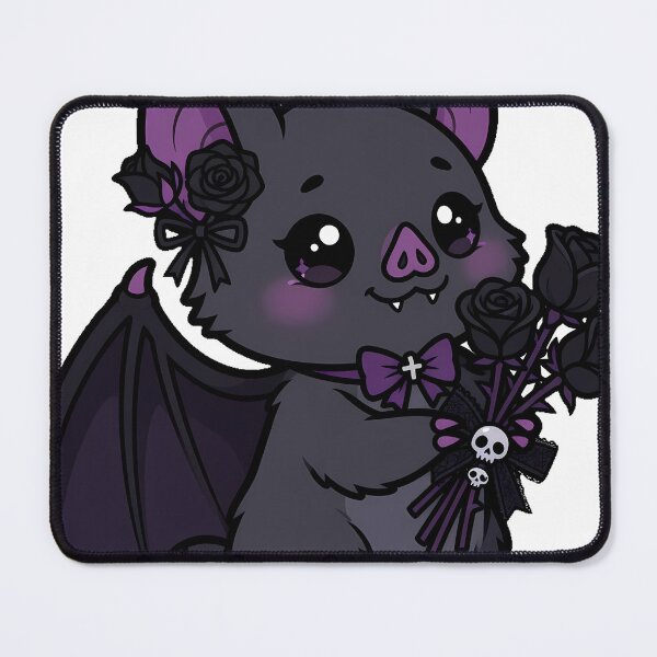 Item preview, Bat Holding Mini Rose Bouquet designed and sold by IllumeInk.