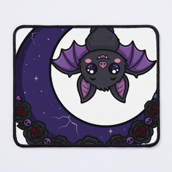 Item preview, Bat And Crescent Moon With Roses designed and sold by IllumeInk.