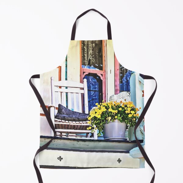 Item preview, Cape May NJ - Flowers and Watering Cans on Porch Steps designed and sold by Susan Savad.