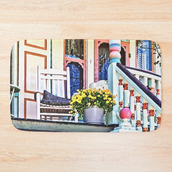 Item preview, Cape May, Nueva Jersey - Flores y regaderas en los escalones del porche designed and sold by Susan Savad.