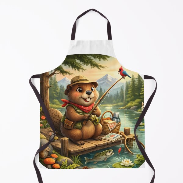 Item preview, Happy Beaver Adventures – Beaver Fishing Morning designed and sold by Clothes With Smiling Animals Walt Gral.