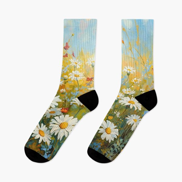Item preview, Daisy Field with Butterflies Design designed and sold by Modern-Tropical.