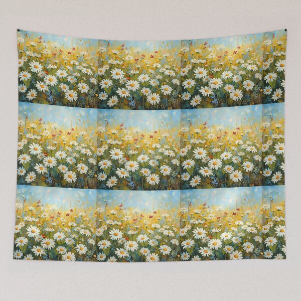 Item preview, Daisy Field with Butterflies Design designed and sold by Modern-Tropical.