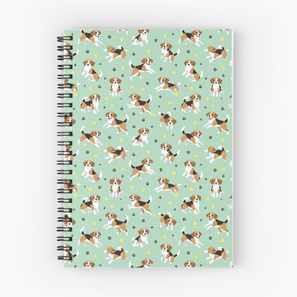 Item preview, Energetic Beagle Pups and Paw Prints Pattern designed and sold by TJ Art and Camera.