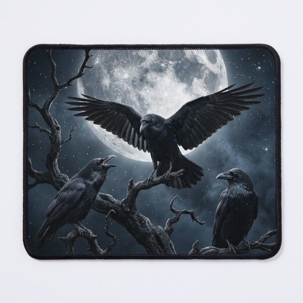 Item preview, Moonlit Raven Vintage Gothic Bird | Crow Lover Nature Art designed and sold by Cuatcho.