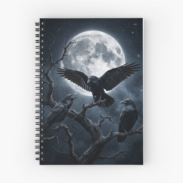 Item preview, Moonlit Raven Vintage Gothic Bird | Crow Lover Nature Art designed and sold by Cuatcho.