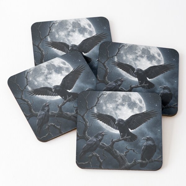 Item preview, Moonlit Raven Vintage Gothic Bird | Crow Lover Nature Art designed and sold by Cuatcho.