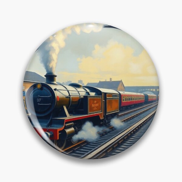 Item preview, A steam train in Hastings Station. designed and sold by oldMastersofart.
