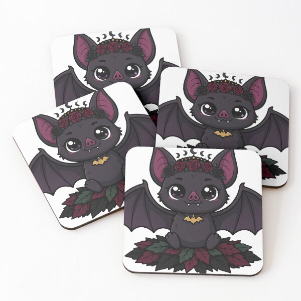 Item preview, Bat With Moon And Rose Crown designed and sold by IllumeInk.