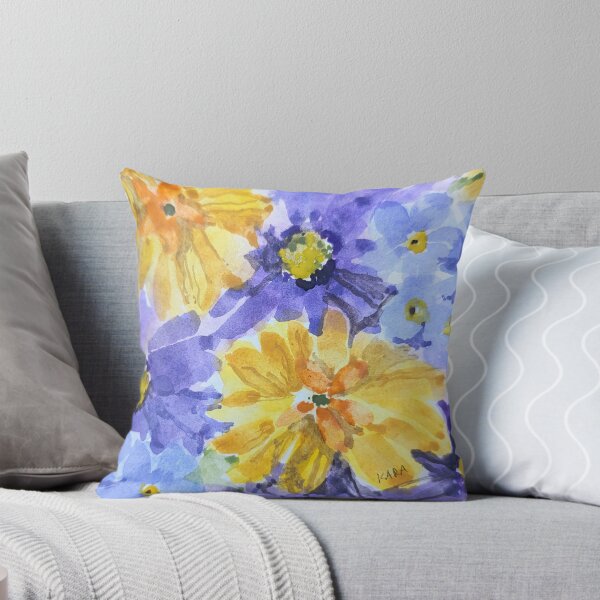 Item preview, Golden & Violet Harmony Hand-Painted Watercolor Painting designed and sold by Kara Draws.