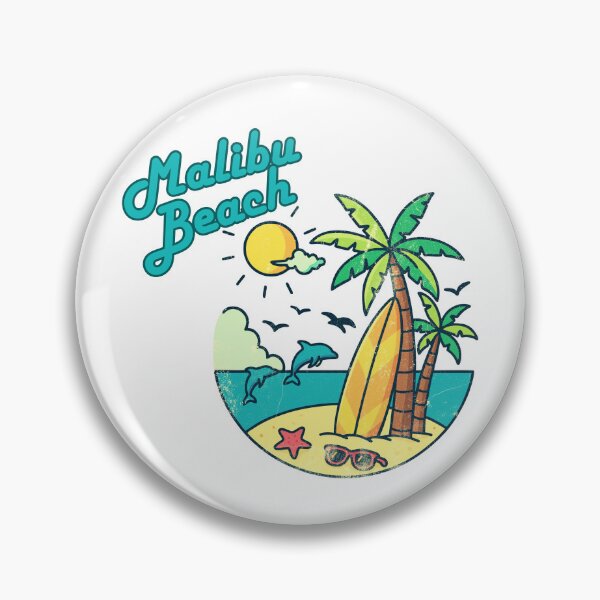 Item preview, Malibu Beach Retro Surf Badge Design designed and sold by DonnaRaine.
