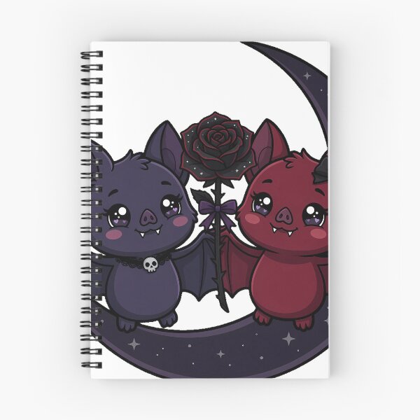 Item preview, Two Bats With Moon And Rose designed and sold by IllumeInk.