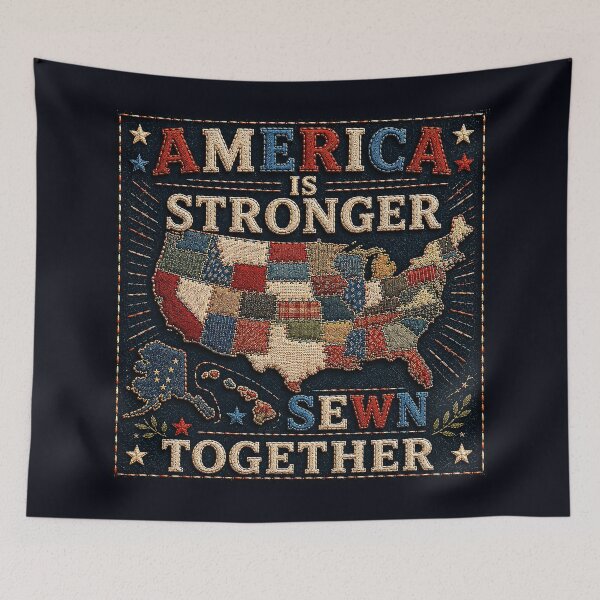 Item preview, ✂️ STITCHED TOGETHER COLLECTION ✂️- ❤️ - AMERICAN UNITY - America Is Stronger Sewn Together designed and sold by WheelieGdArt.