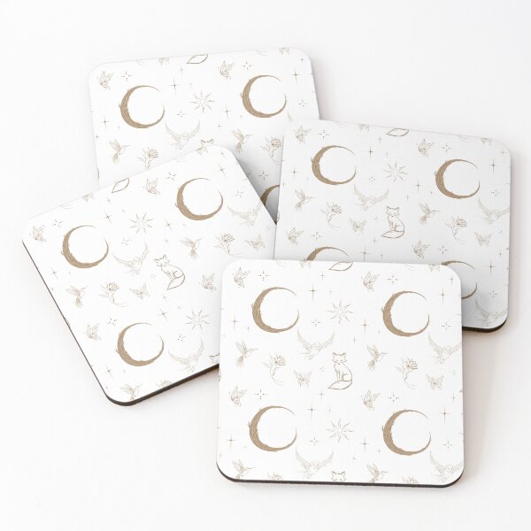 Item preview, Luna & the Forest Guardians | Celestial Gold Line Pattern designed and sold by Skald & Sketch.