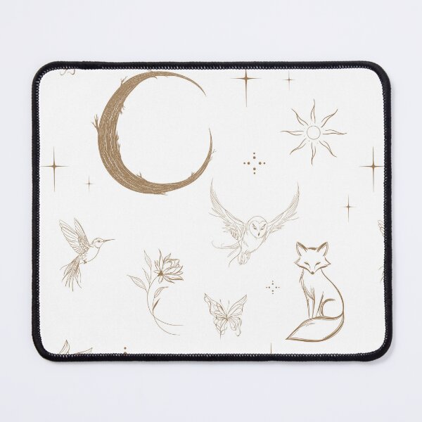 Item preview, Luna & the Forest Guardians | Celestial Gold Line Pattern designed and sold by Skald & Sketch.