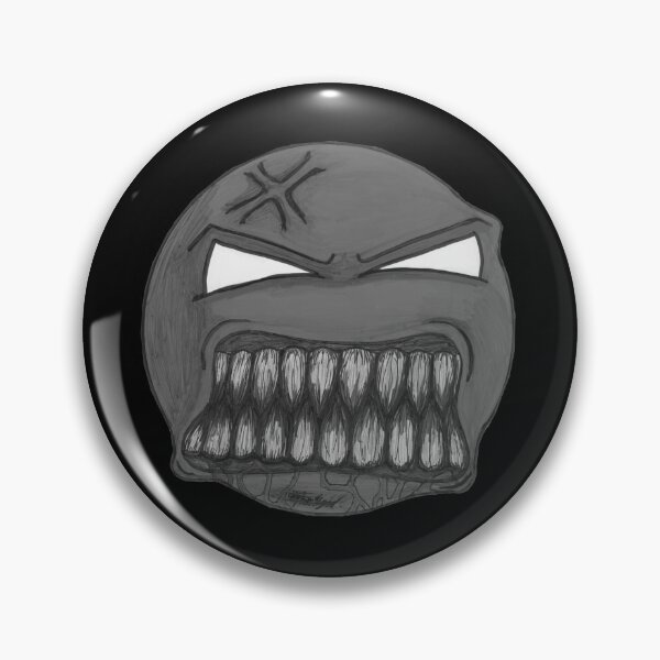 Item preview, Angry Face Scar-E-Moji - Desaturated Grayscale Edition designed and sold by Grimmlar.