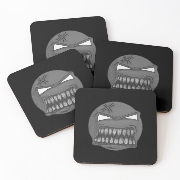Item preview, Angry Face Scar-E-Moji - Desaturated Grayscale Edition designed and sold by Grimmlar.