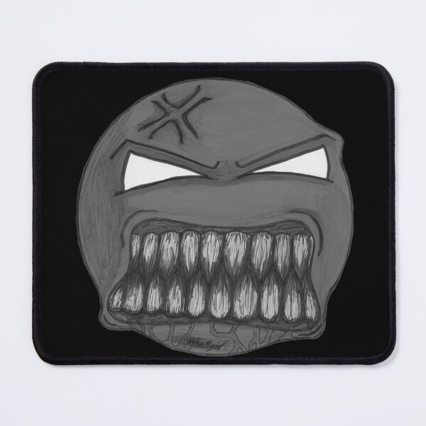 Item preview, Angry Face Scar-E-Moji - Desaturated Grayscale Edition designed and sold by Grimmlar.