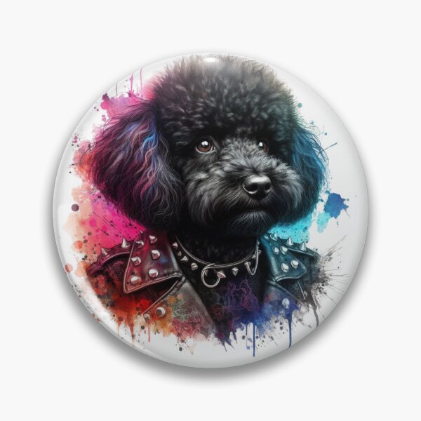 Item preview, Black poodle, urban style, punk dog, splash art designed and sold by Ginetta0815.