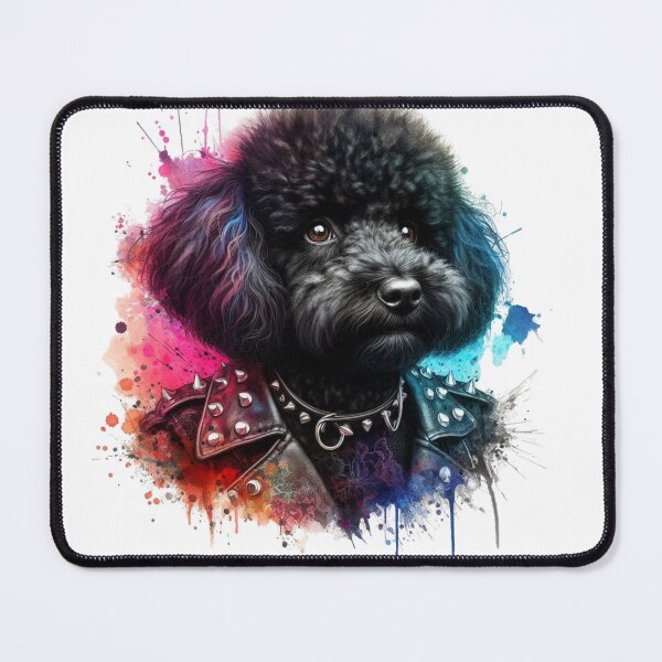 Item preview, Black poodle, urban style, punk dog, splash art designed and sold by Ginetta0815.